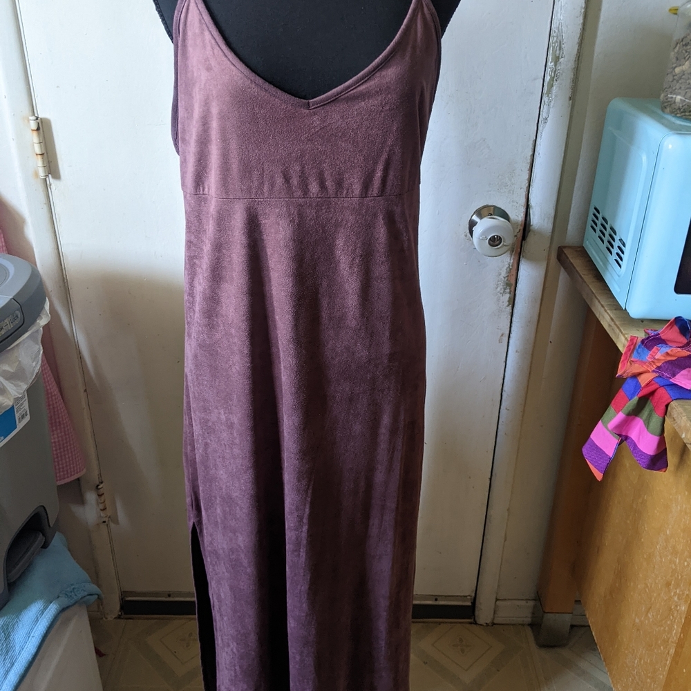 Mauve faux suede dress